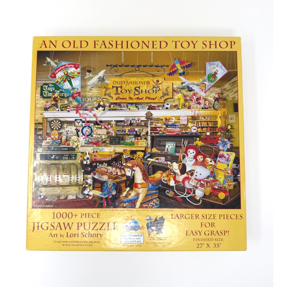 Toy Shop Puzzle SunsOut 1000+ Piece Lori Schory Large Pieces Complete USA